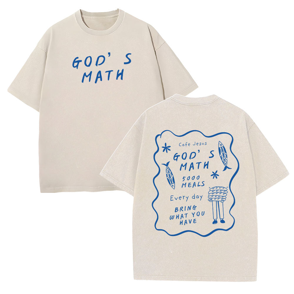 God's Maths Christian Unisex Washed T-Shirt