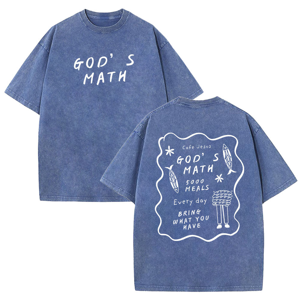 God's Maths Christian Unisex Washed T-Shirt