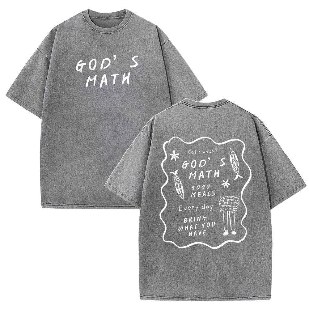 God's Maths Christian Unisex Washed T-Shirt