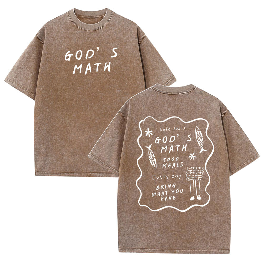 God's Maths Christian Unisex Washed T-Shirt