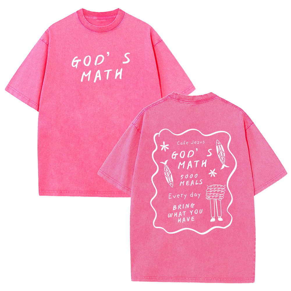 God's Maths Christian Unisex Washed T-Shirt