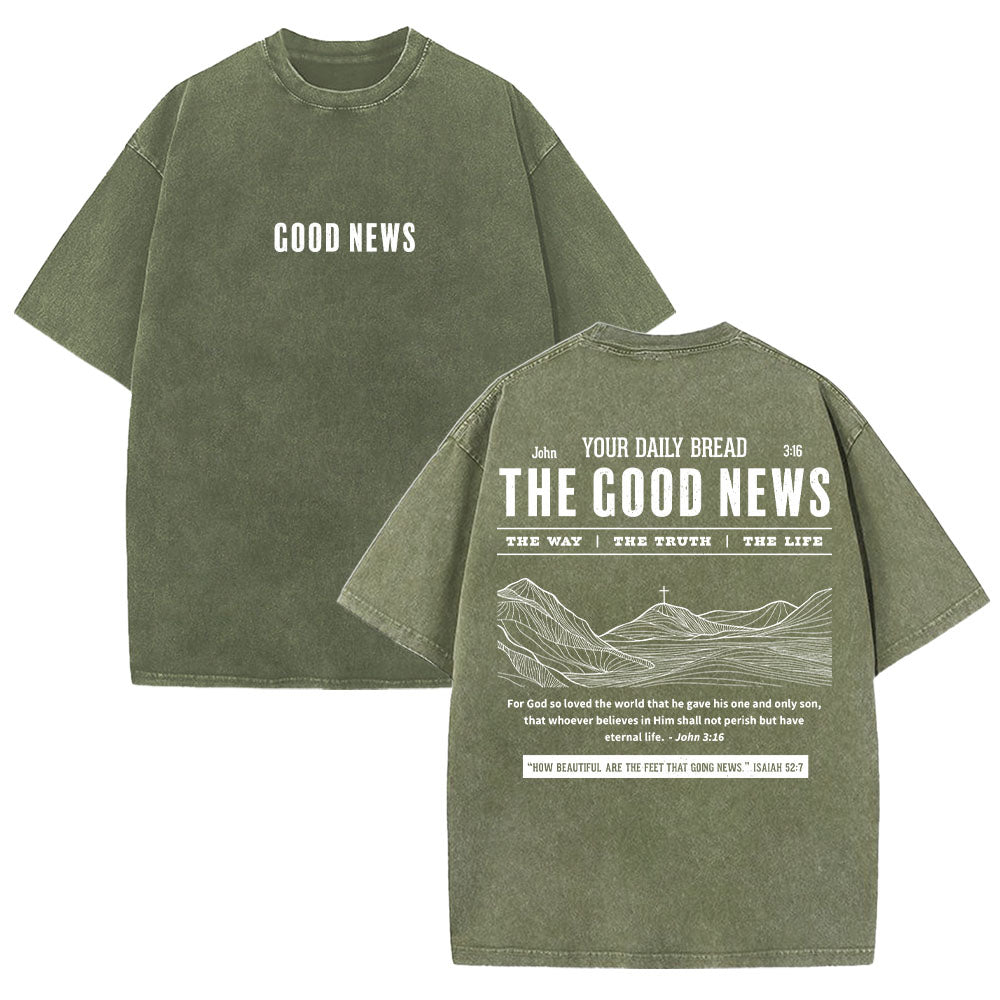 Good News Christian Unisex Washed T-Shirt