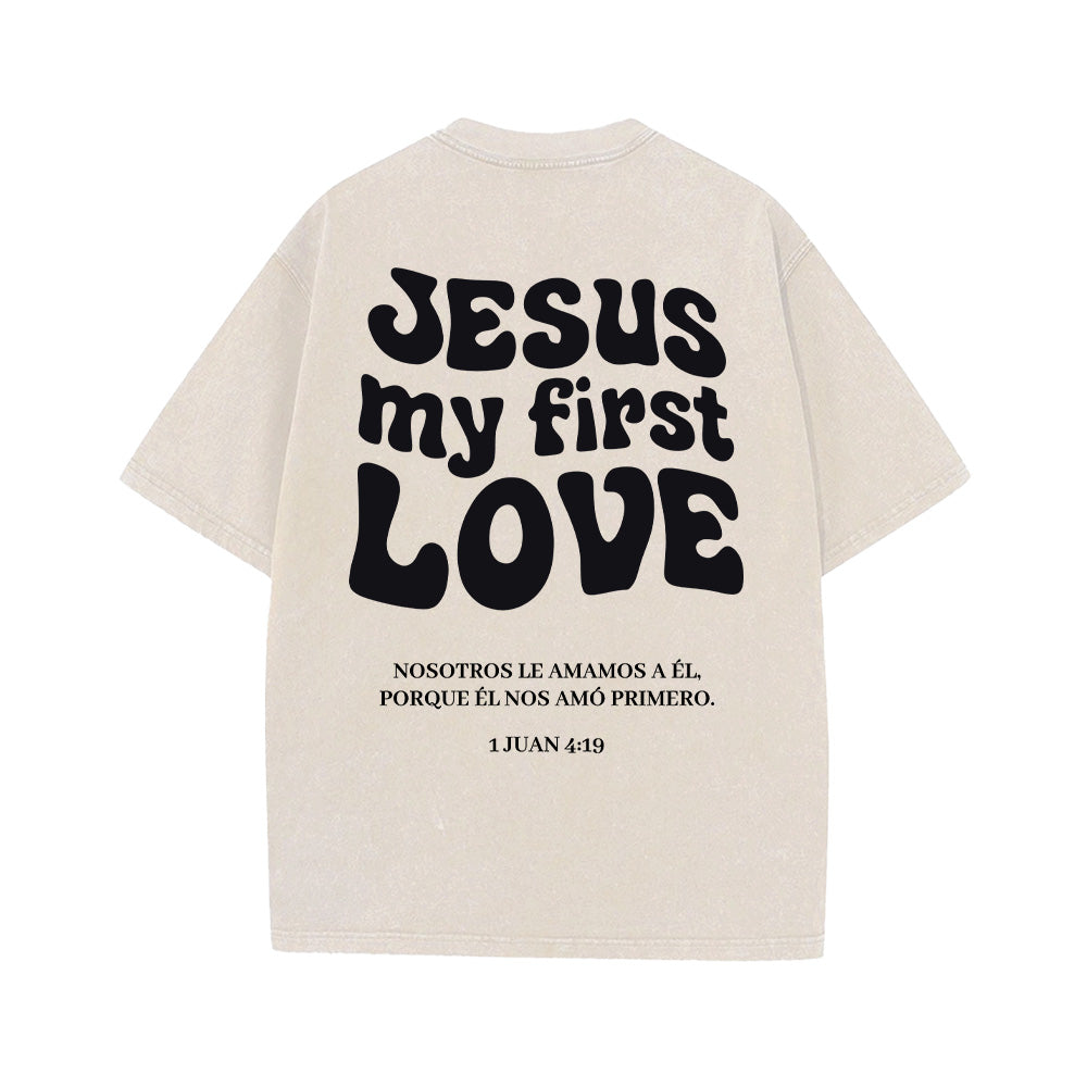 Jesus My First Love Unisex Washed T-Shirt