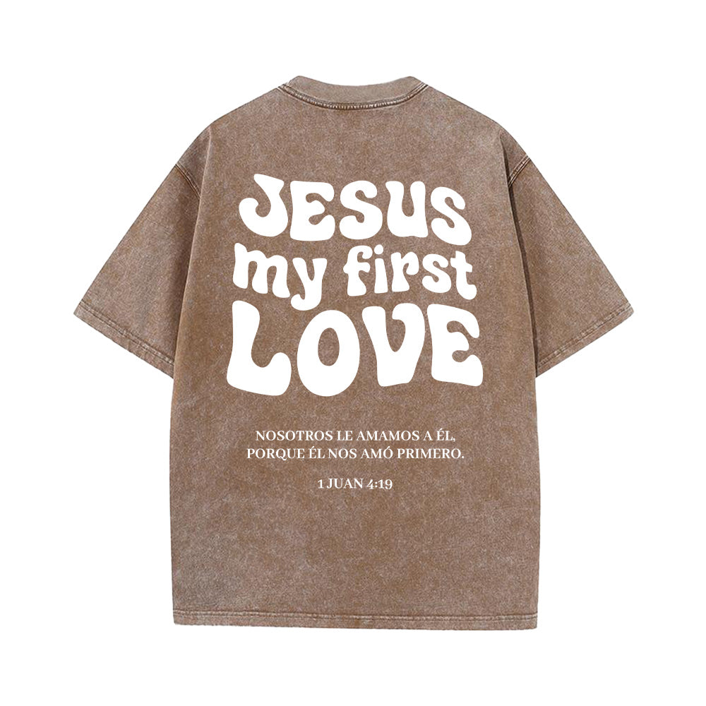 Jesus My First Love Unisex Washed T-Shirt