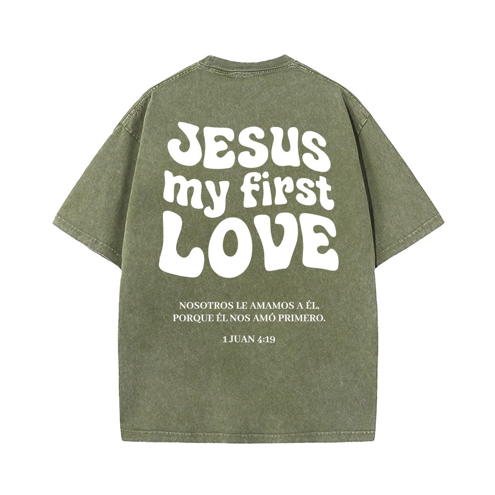 Jesus My First Love Unisex Washed T-Shirt