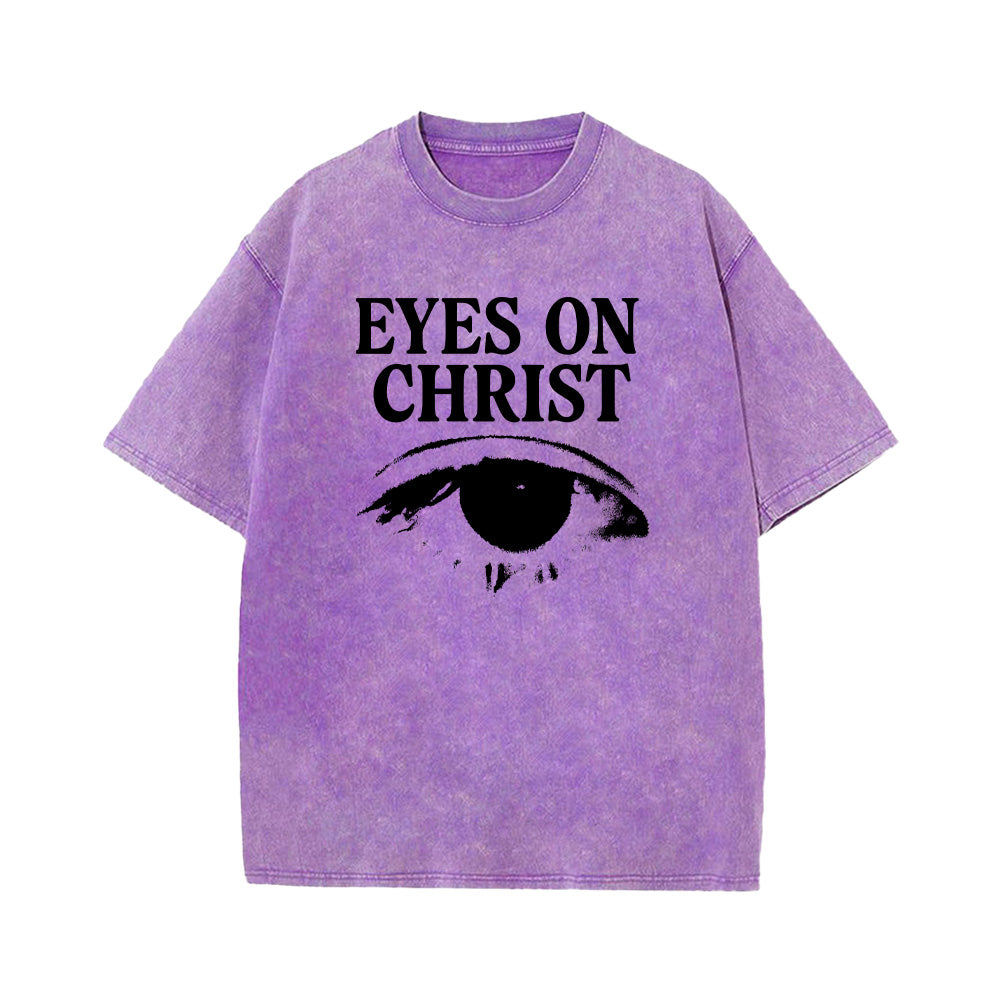 Eyes on Christ Unisex Washed T-Shirt