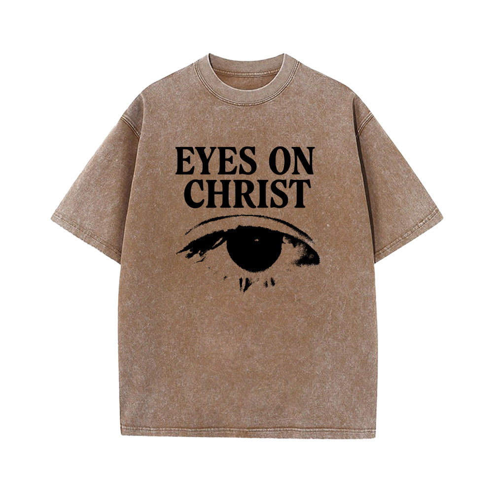 Eyes on Christ Unisex Washed T-Shirt