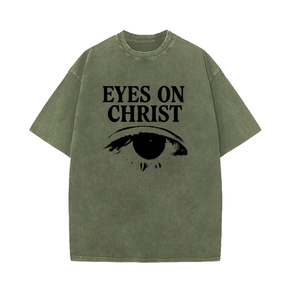 Eyes on Christ Unisex Washed T-Shirt