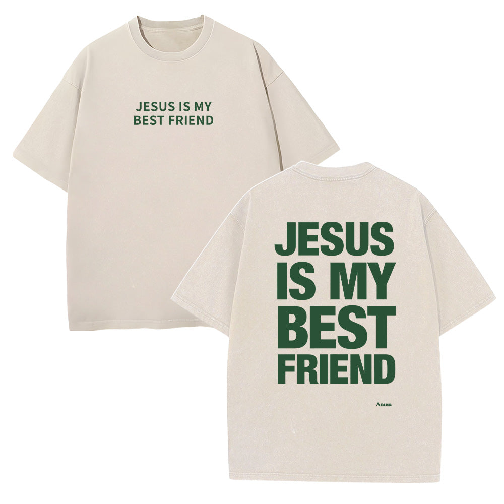 Jesus is My Best Friend Unisex Washed T-Shirt