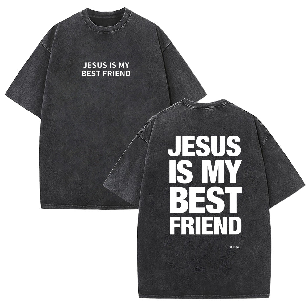 Jesus is My Best Friend Unisex Washed T-Shirt