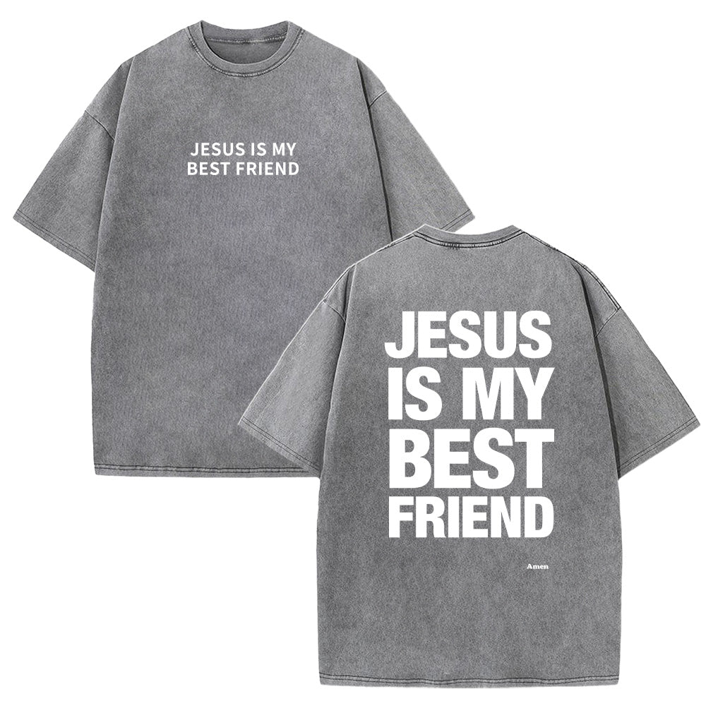 Jesus is My Best Friend Unisex Washed T-Shirt