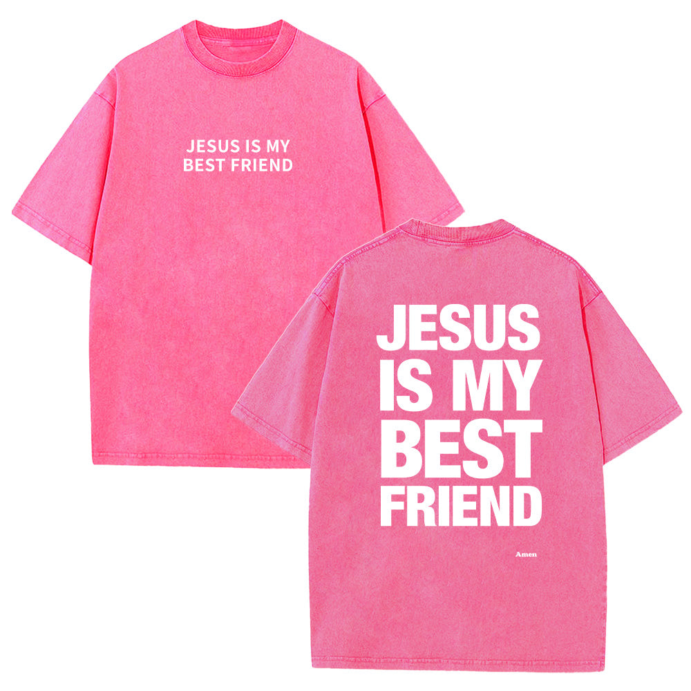Jesus is My Best Friend Unisex Washed T-Shirt