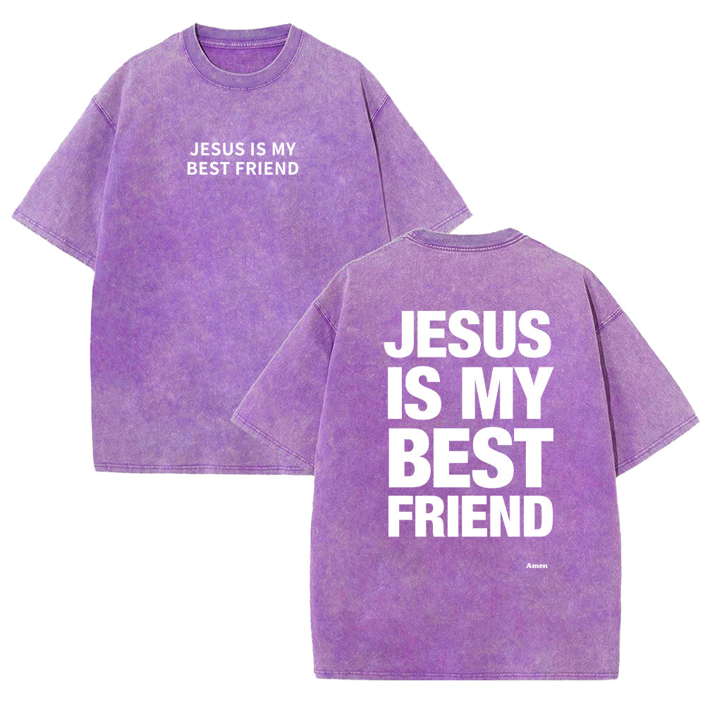 Jesus is My Best Friend Unisex Washed T-Shirt