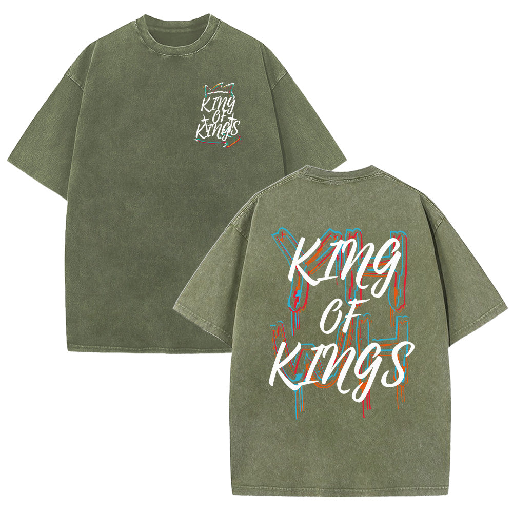 King Of Kings and YHWH Unisex Washed T-Shirt