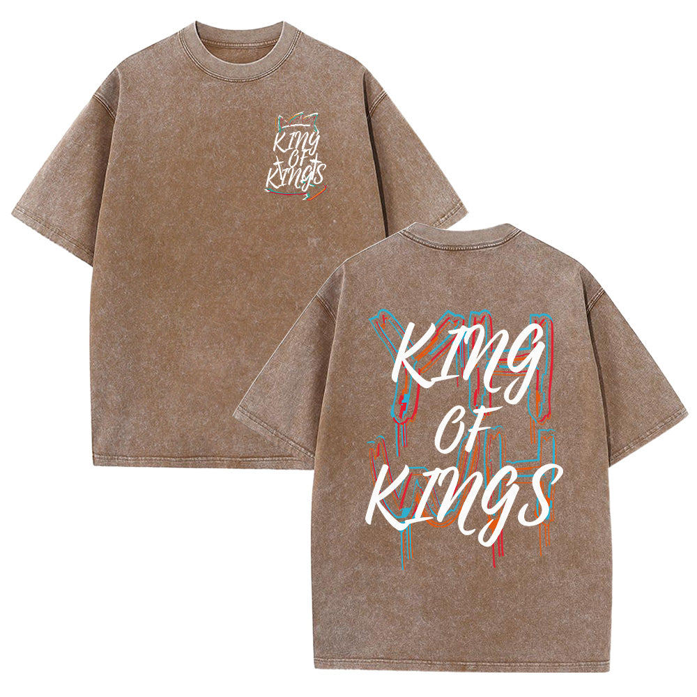 King Of Kings and YHWH Unisex Washed T-Shirt