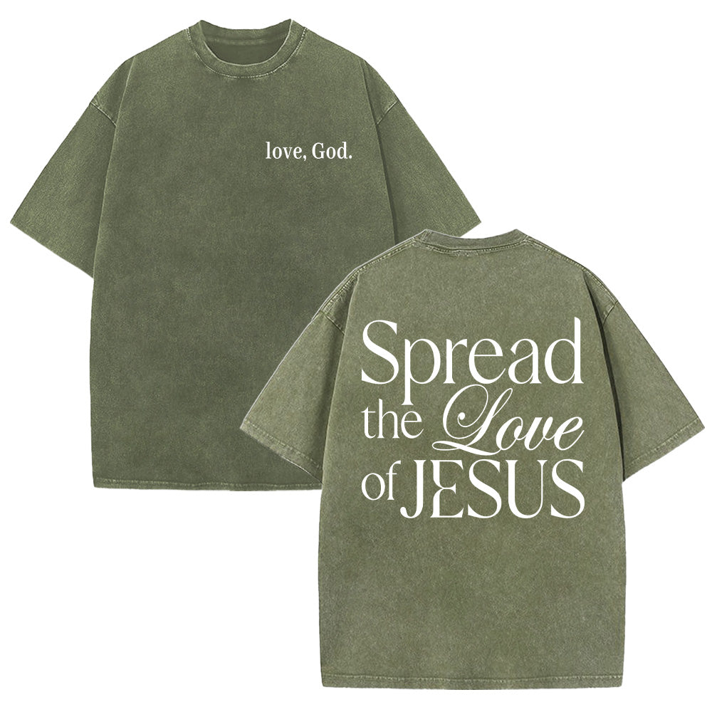 Spread the Love of Jesus Unisex Washed T-Shirt