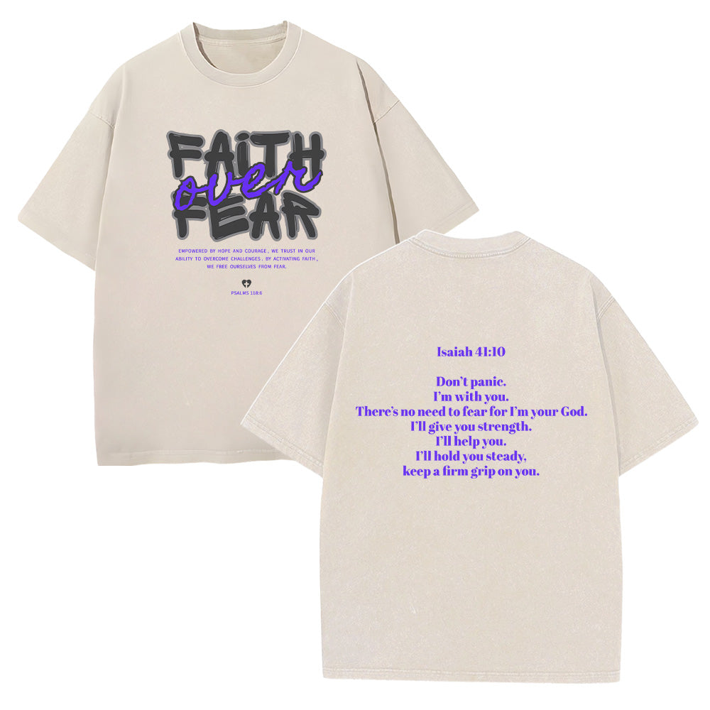 Faith over Fear Faith Based Unisex Washed T-Shirt