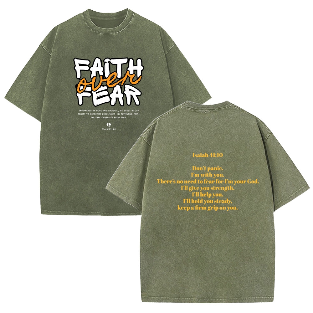 Faith over Fear Faith Based Unisex Washed T-Shirt