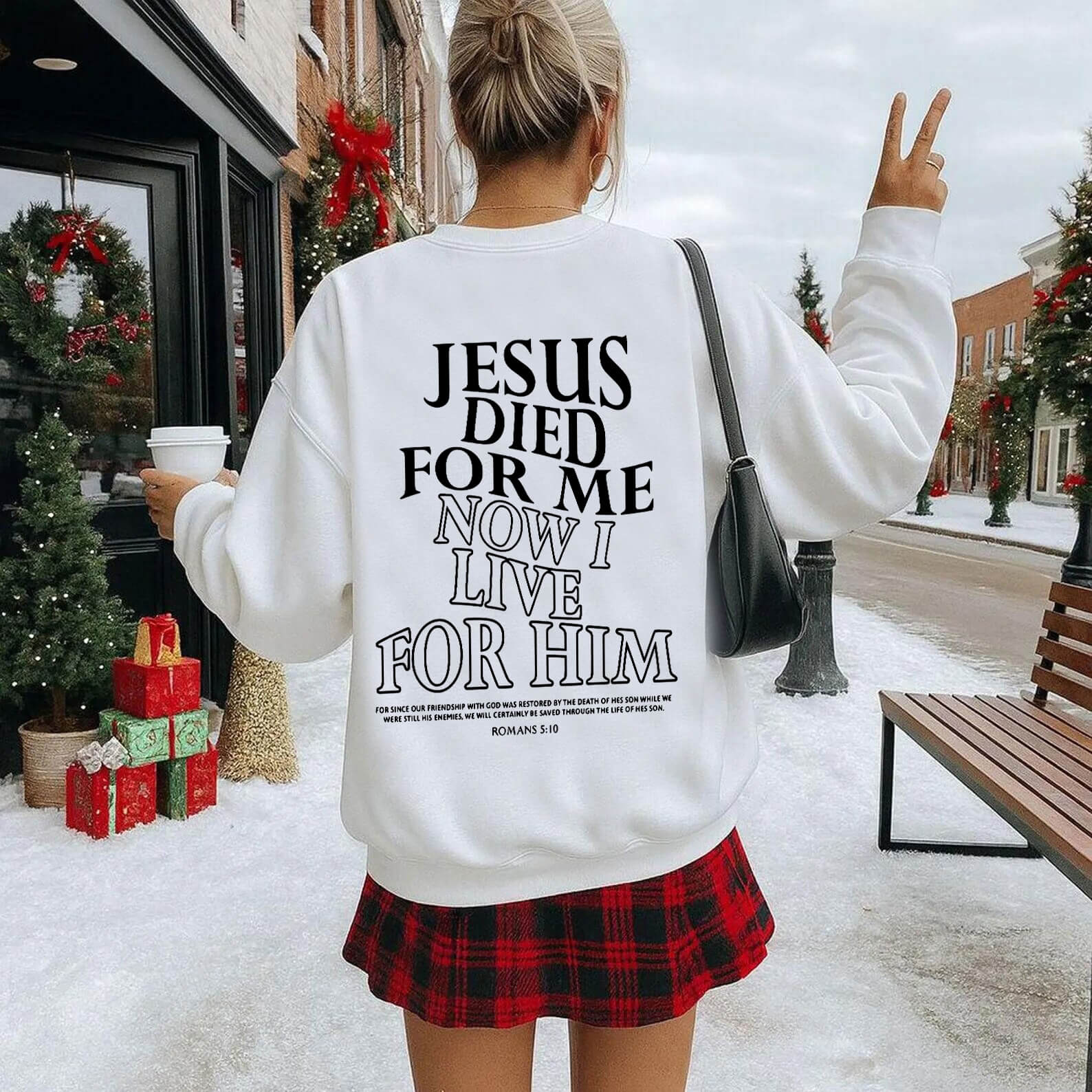 Jesus Died For Me Now I Live For Him Unisex Cotton Sweatshirt
