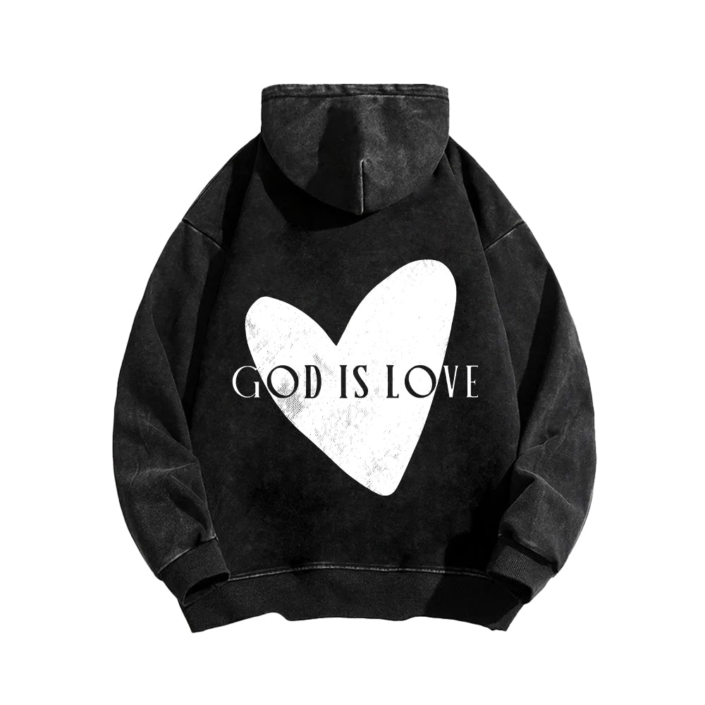 God is Love Unisex Washed Hoodie