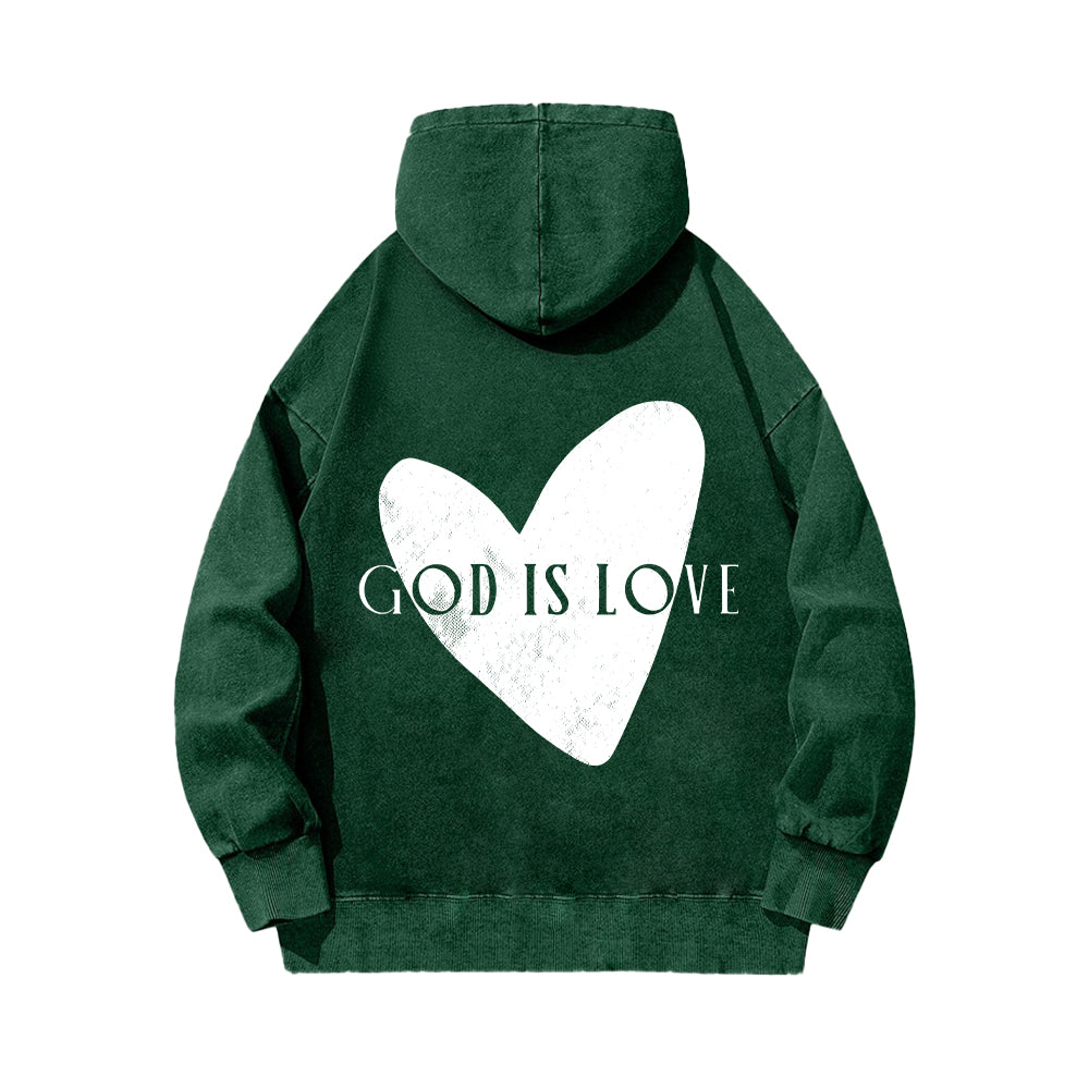 God is Love Unisex Washed Hoodie