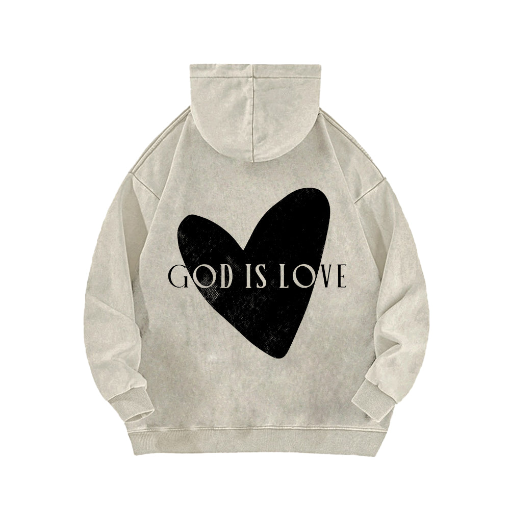 God is Love Unisex Washed Hoodie