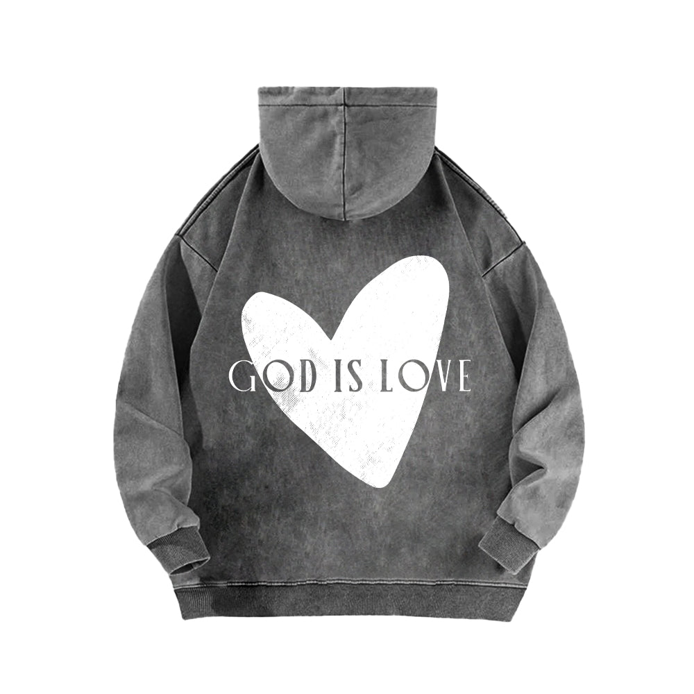 God is Love Unisex Washed Hoodie