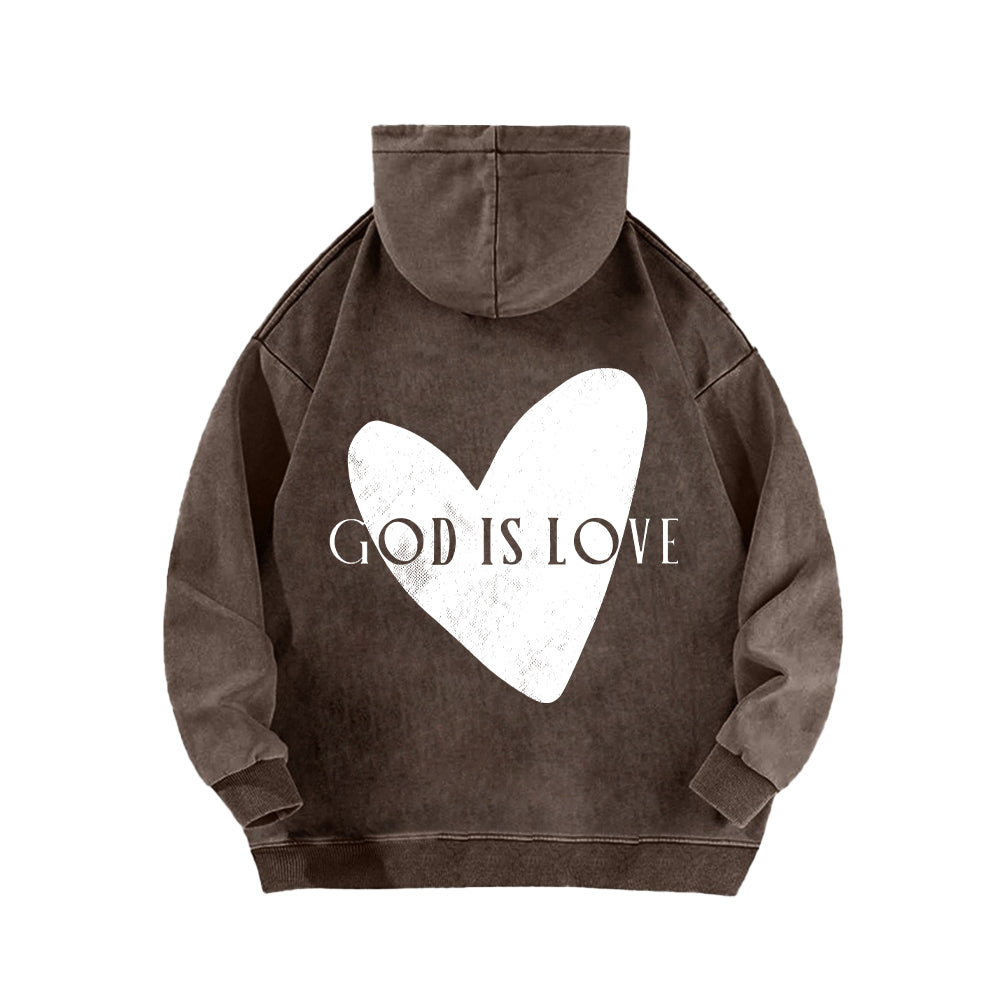 God is Love Unisex Washed Hoodie