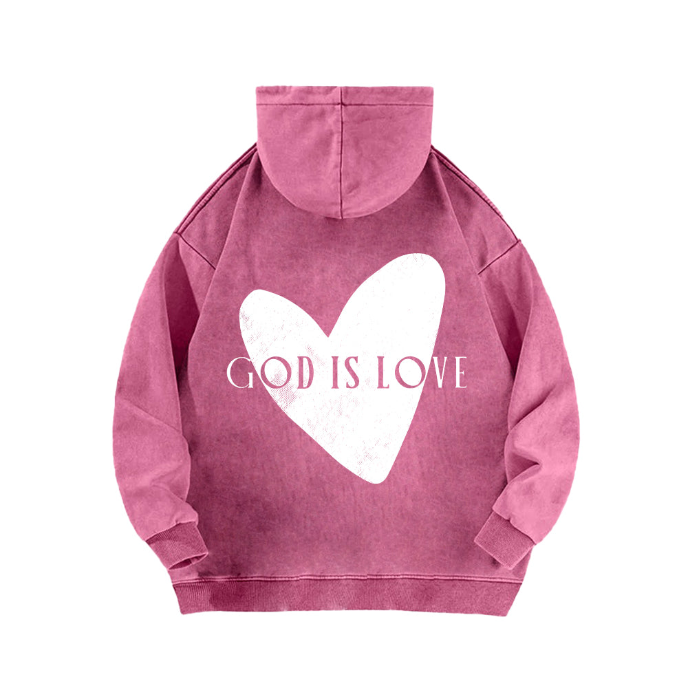 God is Love Unisex Washed Hoodie