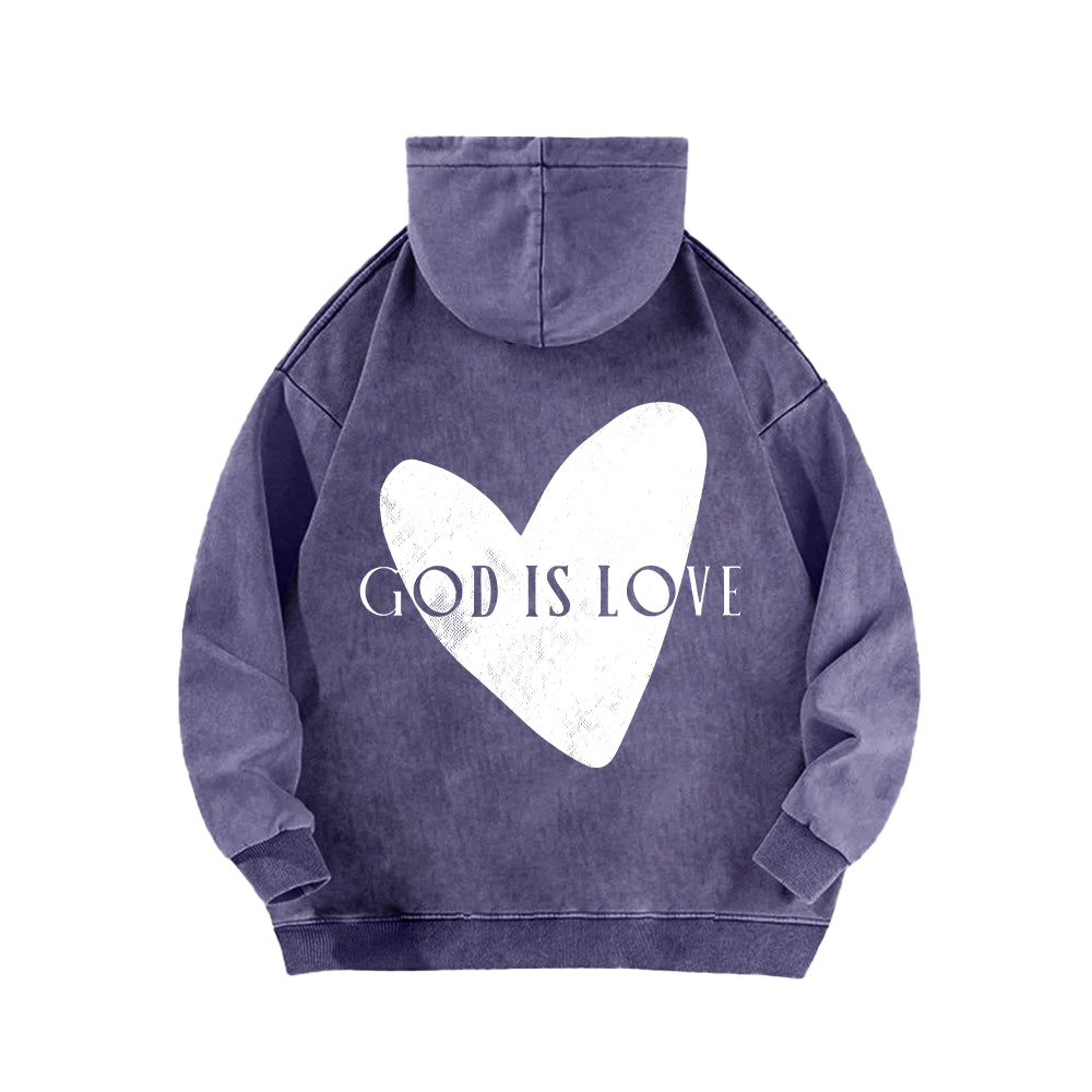 God is Love Unisex Washed Hoodie