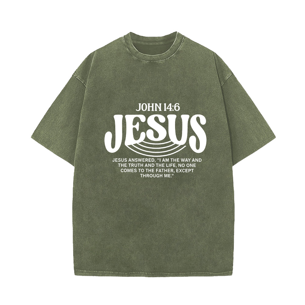 The Way the Truth the Life Unisex Washed T-shirt