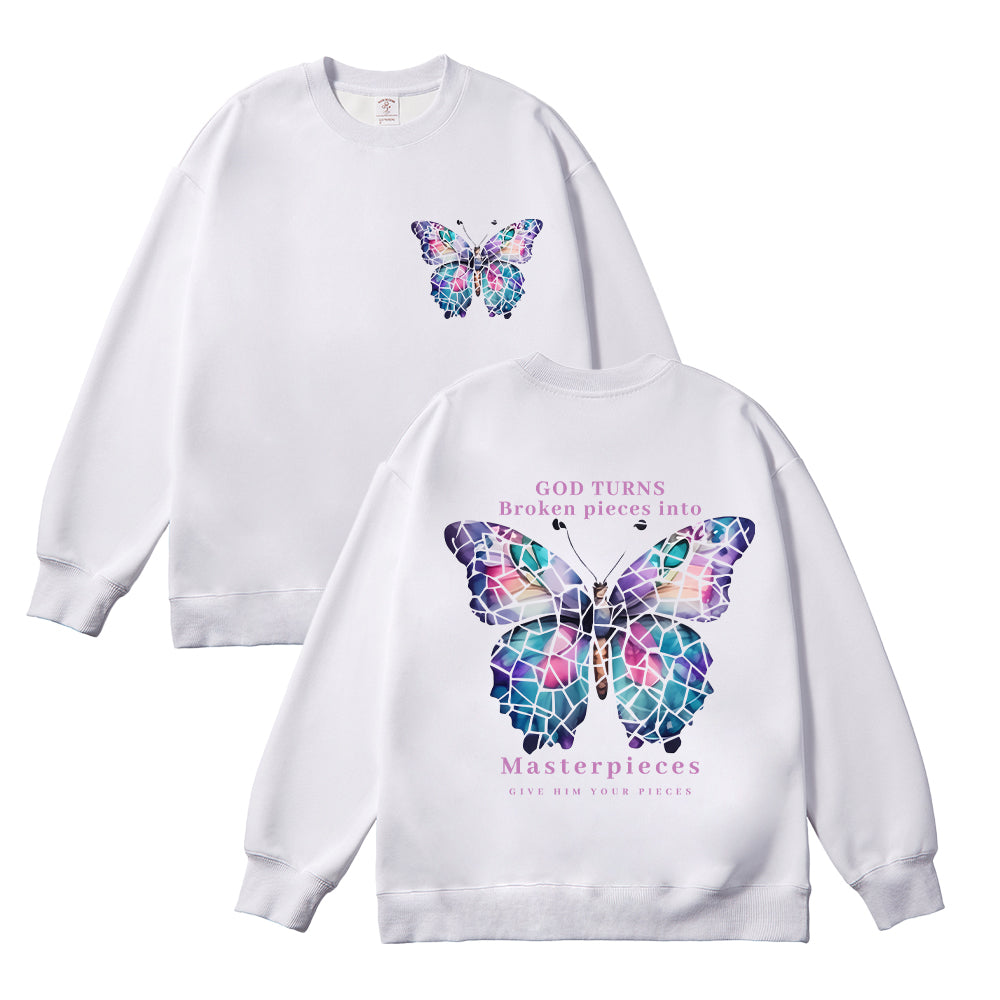 God Turns Broken Pieces Into Masterpieces Unisex Cotton Sweatshirt