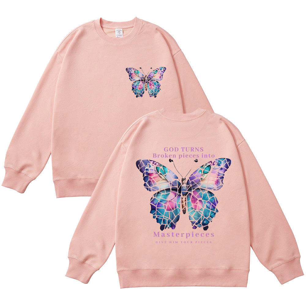 God Turns Broken Pieces Into Masterpieces Unisex Cotton Sweatshirt
