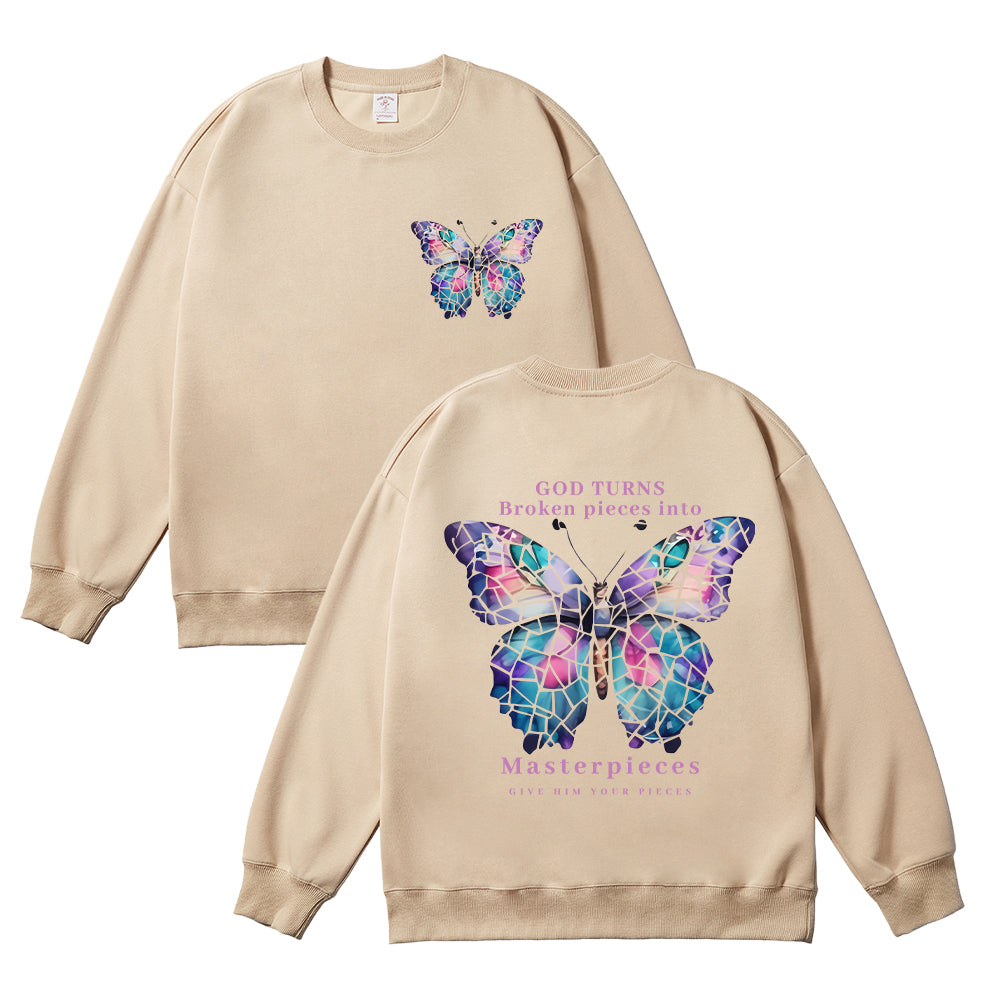 God Turns Broken Pieces Into Masterpieces Unisex Cotton Sweatshirt