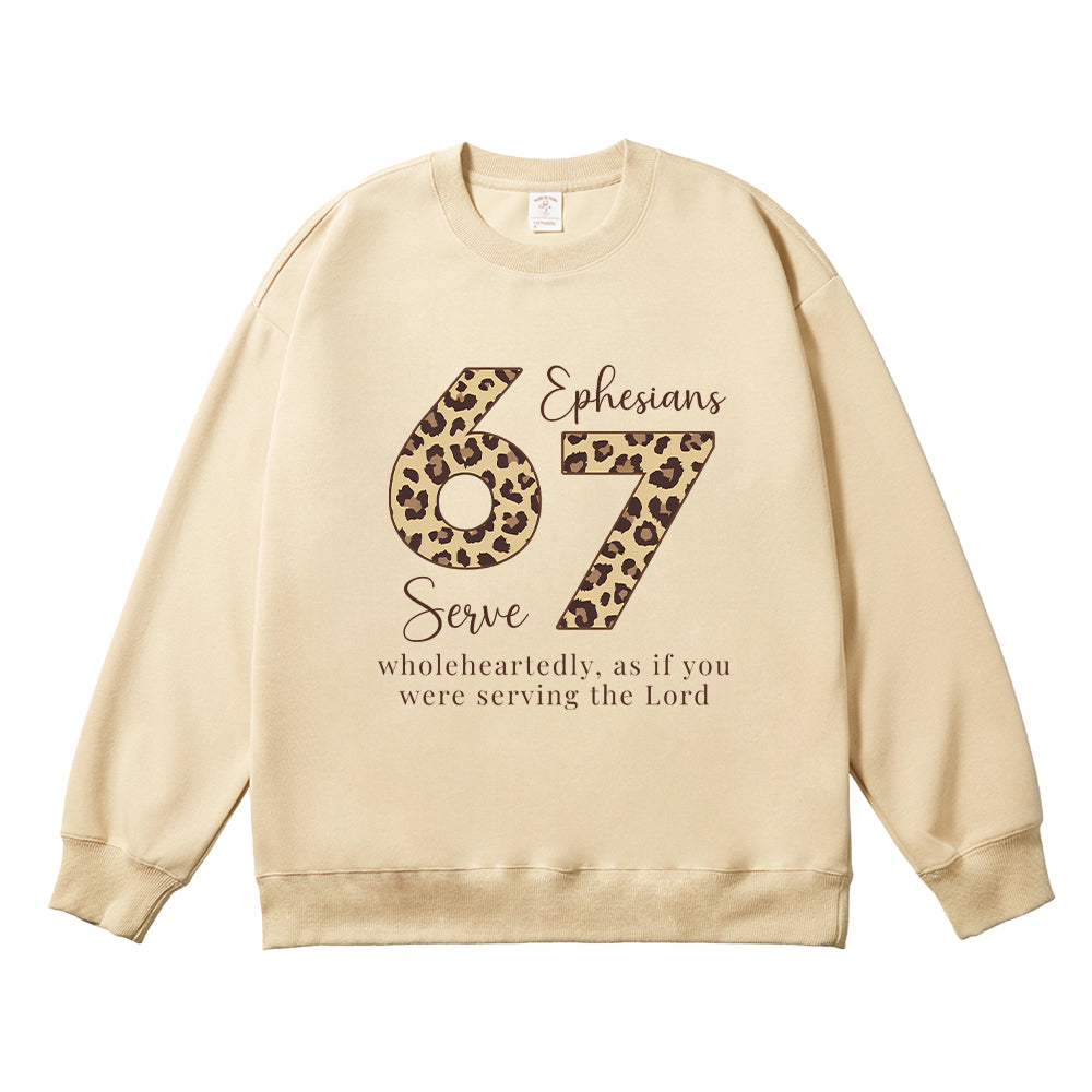 Serve Wholeheartedly Ephesians 6:7 Unisex Cotton Sweatshirt