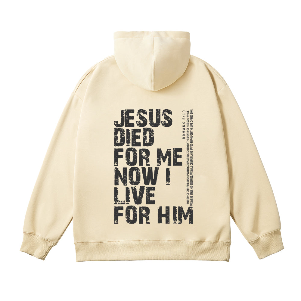 Jesus Died For Me Now I Live For Him Unisex Cotton Hoodie