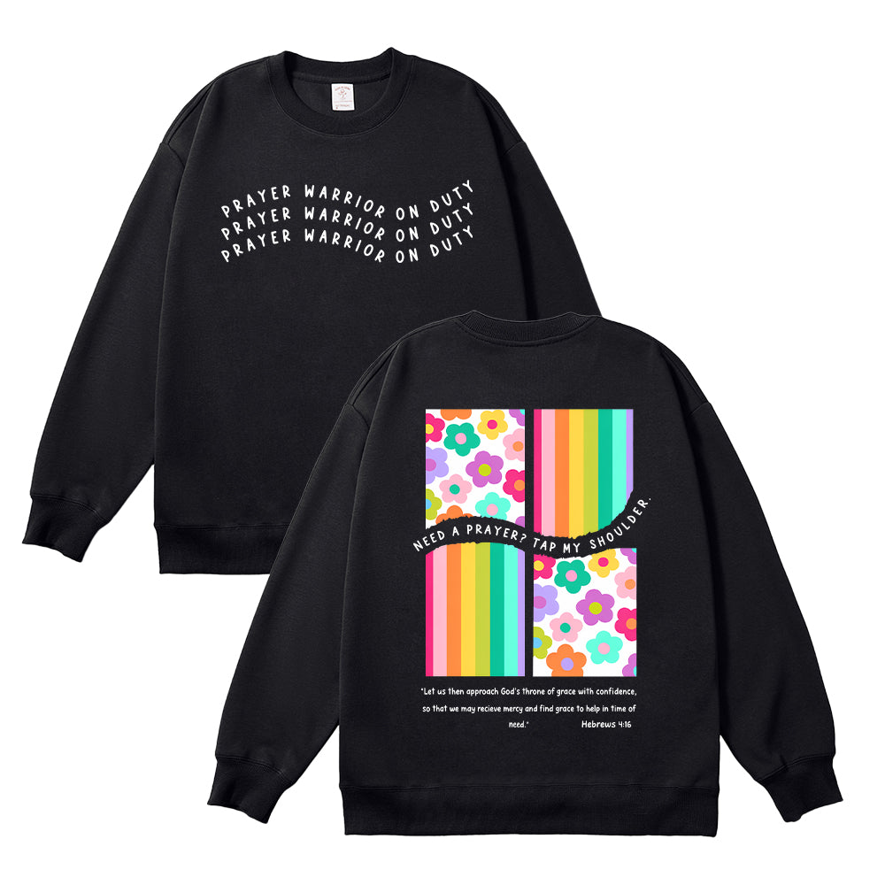 Prayer Warrior On Duty Unisex Cotton Sweatshirt