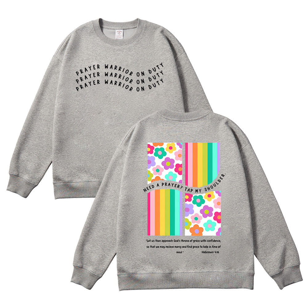 Prayer Warrior On Duty Unisex Cotton Sweatshirt