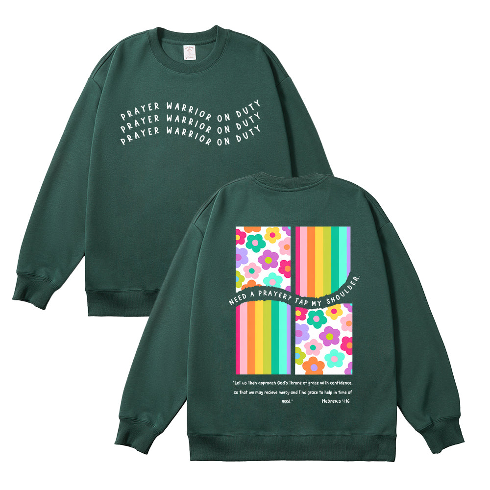 Prayer Warrior On Duty Unisex Cotton Sweatshirt