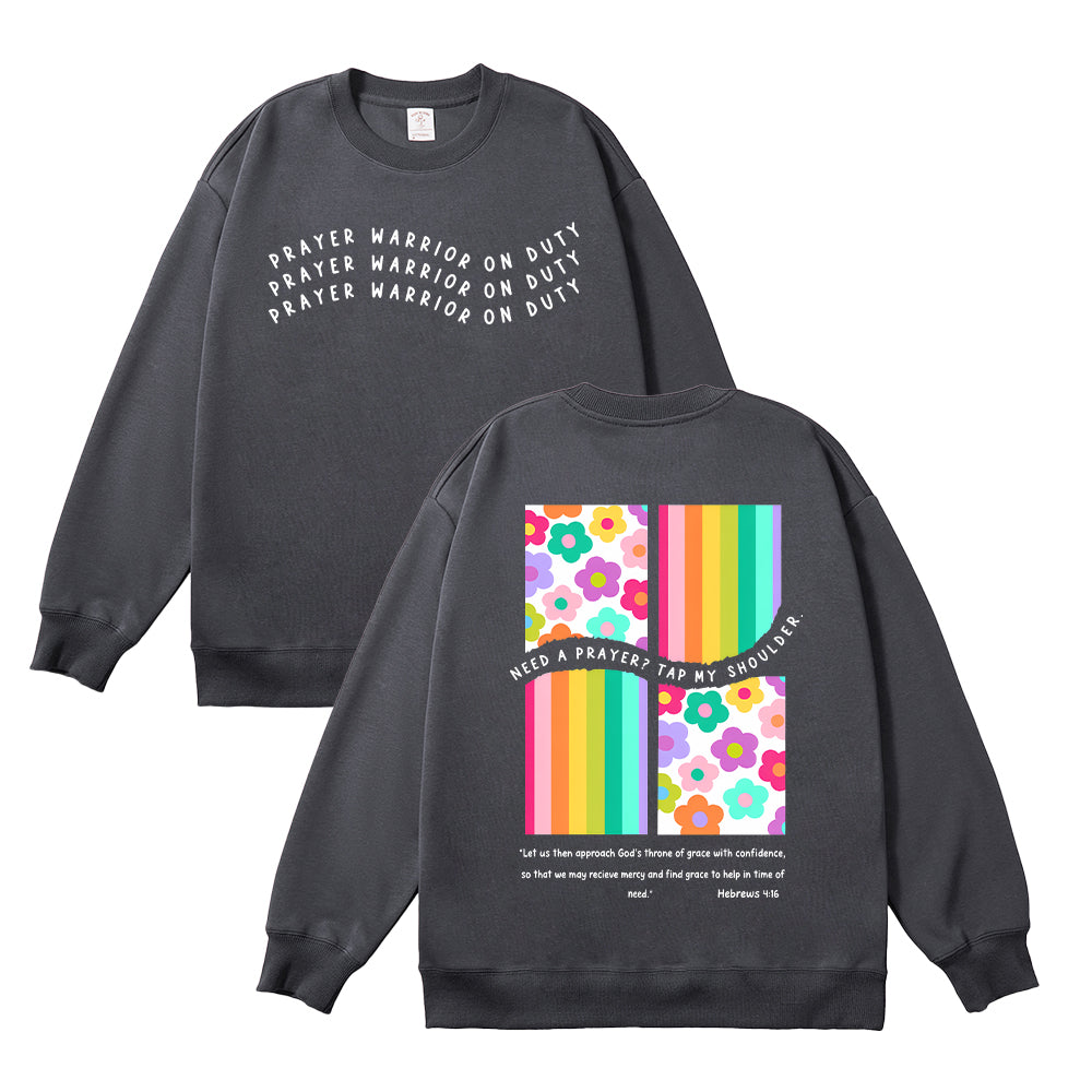 Prayer Warrior On Duty Unisex Cotton Sweatshirt