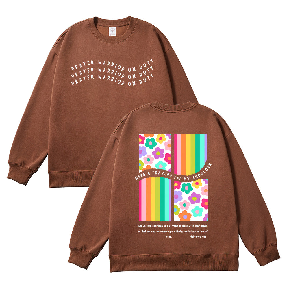 Prayer Warrior On Duty Unisex Cotton Sweatshirt