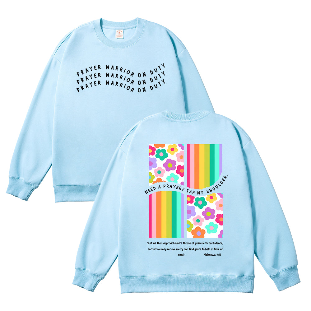 Prayer Warrior On Duty Unisex Cotton Sweatshirt