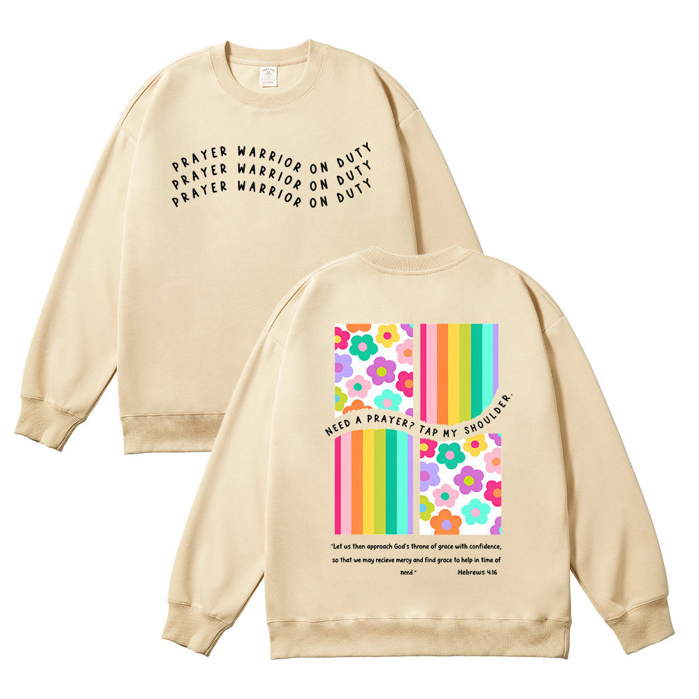 Prayer Warrior On Duty Unisex Cotton Sweatshirt