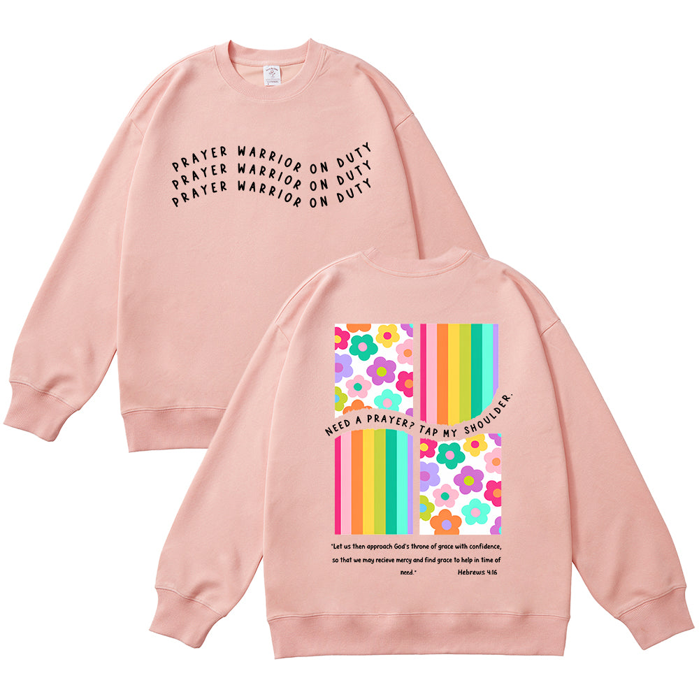 Prayer Warrior On Duty Unisex Cotton Sweatshirt