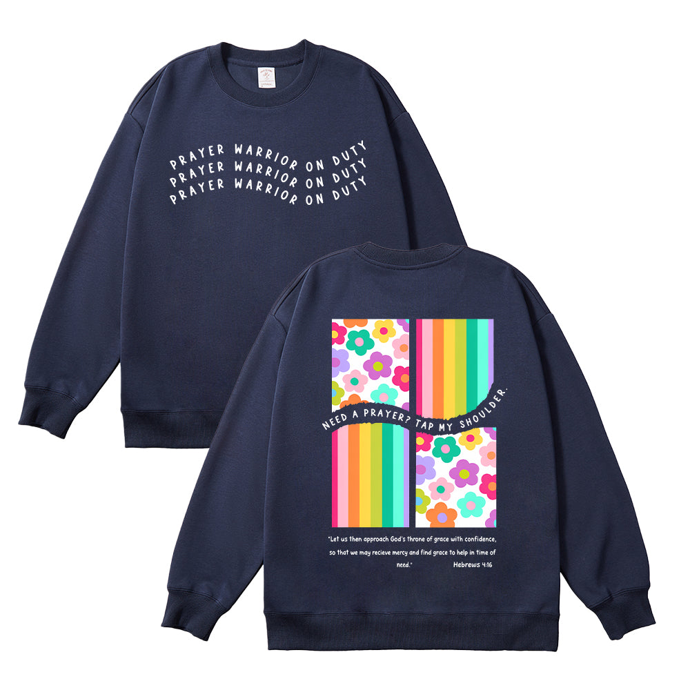 Prayer Warrior On Duty Unisex Cotton Sweatshirt