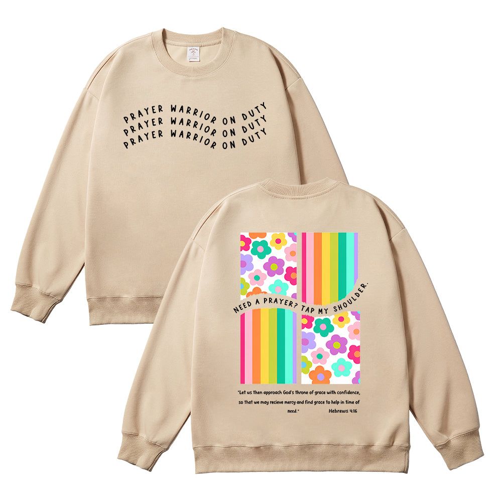 Prayer Warrior On Duty Unisex Cotton Sweatshirt