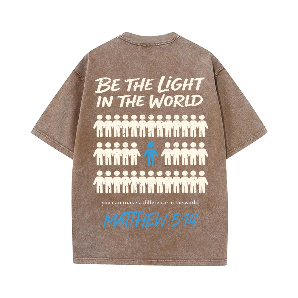 Be the Light in the World Unisex Washed T-Shirt