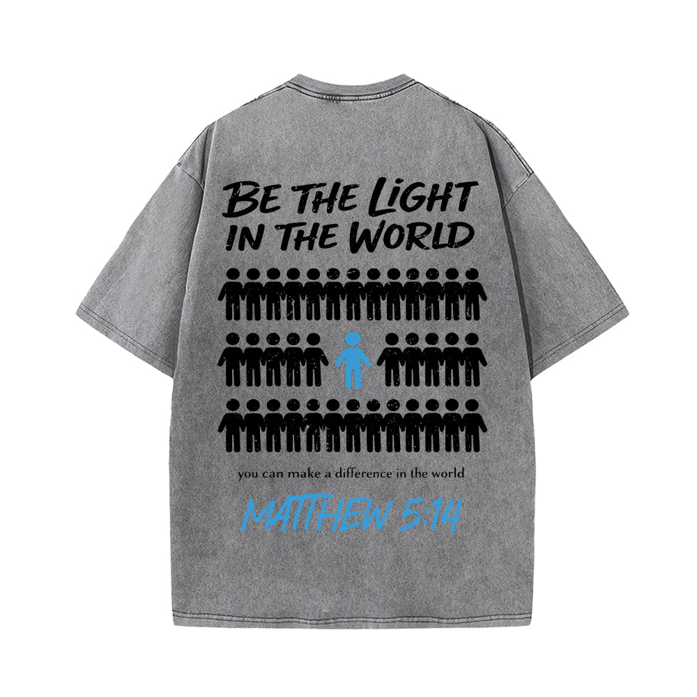 Be the Light in the World Unisex Washed T-Shirt