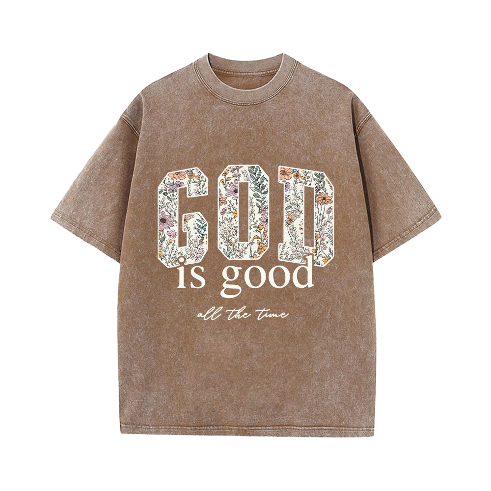 God Is Good All The Time Unisex Washed T-shirt