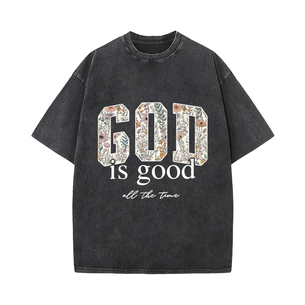 God Is Good All The Time Unisex Washed T-shirt